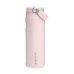 Garrafa aço inox reciclado rebatível palha 700 ml Stanley IceFlow™ 2.0 cor cor-de-rosa claro segunda vista frontal