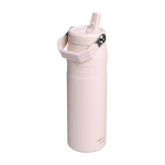 Garrafa aço inox reciclado rebatível palha 700 ml Stanley IceFlow™ 2.0 cor cor-de-rosa claro
