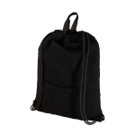Mochila de cordão de sherpa reciclada com bolso frontal 9 L cor preto