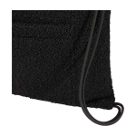 Mochila de cordão de sherpa reciclada com bolso frontal 9 L cor preto vista detalhe 1