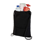 Mochila de cordão de sherpa reciclada com bolso frontal 9 L cor preto segunda vista