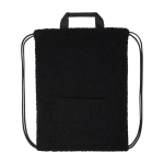 Mochila de cordão de sherpa reciclada com bolso frontal 9 L cor preto terceira vista frontal