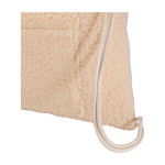 Mochila de cordão de sherpa reciclada com bolso frontal 9 L cor natural vista detalhe 1