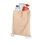 Mochila de cordão de sherpa reciclada com bolso frontal 9 L cor natural segunda vista