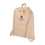 Mochila de cordão de sherpa reciclada com bolso frontal 9 L cor natural