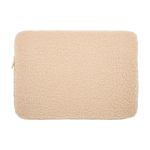 Capa para portátil de sherpa reciclada com bolsos interiores 13'' cor natural segunda vista frontal