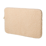Capa para portátil de sherpa reciclada com bolsos interiores 13'' cor natural