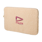 Capa para portátil de sherpa reciclada com bolsos interiores 13'' cor natural