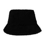 Chapéu à pescador feito de sherpa que proporciona calor e leveza cor preto segunda vista traseira