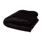 Manta de sherpa reciclada, toque agradável e confortável 126 x 152 cm cor preto