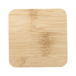 Vela aromática em frasco de vidro com tampa de bambu 40g cor branco terceira vista frontal