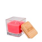 Vela aromática em frasco de vidro com tampa de bambu 40g vista principal