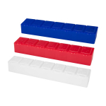 Porta-comprimidos/multivitaminas com sete compartimentos cor vermelho segunda vista várias cores
