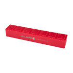 Porta-comprimidos/multivitaminas com sete compartimentos cor vermelho vista impressão tampografia