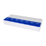 Porta-comprimidos/multivitaminas para a manhã e tarde de sete dias cor azul