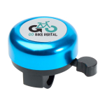 Campainha para bicicleta de alumínio e plástico com som forte cor azul vista impressão tampografia