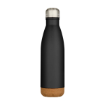 Garrafa de aço inoxidável de parede dupla com base de cortiça 500 ml cor preto segunda vista frontal