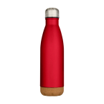 Garrafa de aço inoxidável de parede dupla com base de cortiça 500 ml cor vermelho segunda vista frontal