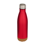 Garrafa de aço inoxidável de parede dupla com base de cortiça 500 ml cor vermelho