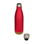 Garrafa de aço inoxidável de parede dupla com base de cortiça 500 ml cor vermelho segunda vista