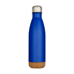 Garrafa de aço inoxidável de parede dupla com base de cortiça 500 ml cor azul real segunda vista frontal