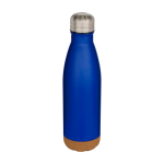 Garrafa de aço inoxidável de parede dupla com base de cortiça 500 ml cor azul real
