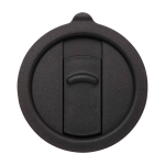 Caneca de cerâmica com tampa de plástico e asa grande 450 ml cor preto terceira vista