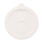 Caneca de cerâmica com tampa de plástico e asa grande 450 ml cor branco terceira vista