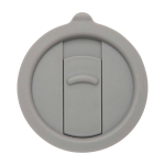 Caneca de cerâmica com tampa de plástico e asa grande 450 ml cor cinzento terceira vista