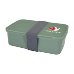 Lancheira de plástico reciclado para empresas 800 ml cor verde pastel vista impressão tampografia
