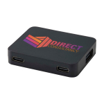 Hub USB com 4 portas, com entradas USB e saídas tipo A e tipo C cor preto
