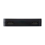 Hub USB com 4 portas, com entradas USB e saídas tipo A e tipo C cor preto terceira vista frontal
