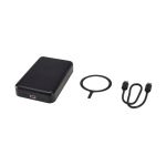 Powerbank sem fios magnético de plástico reciclado 10 000 mAh cor preto terceira vista