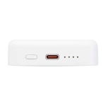 Powerbank sem fios magnético de plástico reciclado 10 000 mAh cor branco vista detalhe 1