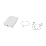 Powerbank sem fios magnético de plástico reciclado 10 000 mAh cor branco terceira vista