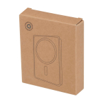 Powerbank sem fios magnético de plástico reciclado 10 000 mAh cor branco segunda vista com caixa
