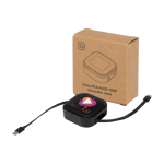 Cabo retráctil 5 em 1 de carga rápida e sincronização de dados 100 W cor preto