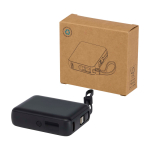 Powerbank de plástico reciclado com carga rápida 10 000 mAh cor preto