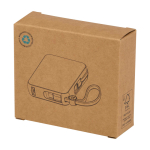 Powerbank de plástico reciclado com carga rápida 10 000 mAh cor preto segunda vista com caixa