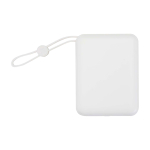 Powerbank de plástico reciclado com carga rápida 10 000 mAh cor branco segunda vista frontal