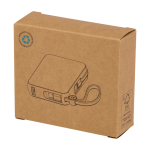 Powerbank de plástico reciclado com carga rápida 10 000 mAh cor branco segunda vista com caixa