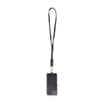 Lanyard para telemóvel, plástico reciclado, cabo de carga 5 em 1 65 W cor preto segunda vista