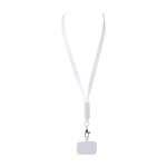 Lanyard para telemóvel, plástico reciclado, cabo de carga 5 em 1 65 W cor branco segunda vista frontal