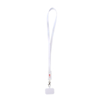Lanyard para telemóvel, plástico reciclado, cabo de carga 5 em 1 65 W cor branco