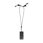 Lanyard para telemóvel, plástico reciclado, cabo de carga 5 em 1 100 W cor preto segunda vista