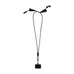 Lanyard para telemóvel, plástico reciclado, cabo de carga 5 em 1 100 W cor preto terceira vista