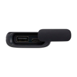 Powerbank ecológico resistente à água com mosquetão 5000 mAh cor preto vista detalhe 1