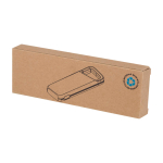 Powerbank ecológico resistente à água com mosquetão 5000 mAh cor branco segunda vista com caixa
