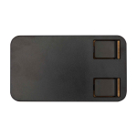 Suporte dobrável para telemóvel para secretária com base de bambu cor preto segunda vista frontal