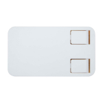 Suporte dobrável para telemóvel para secretária com base de bambu cor branco segunda vista frontal